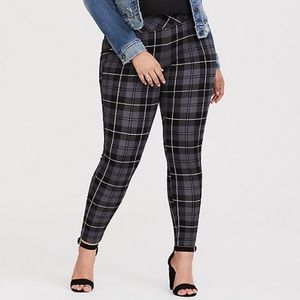 Torrid Slim Fix Pixie Pant Gray Plaid